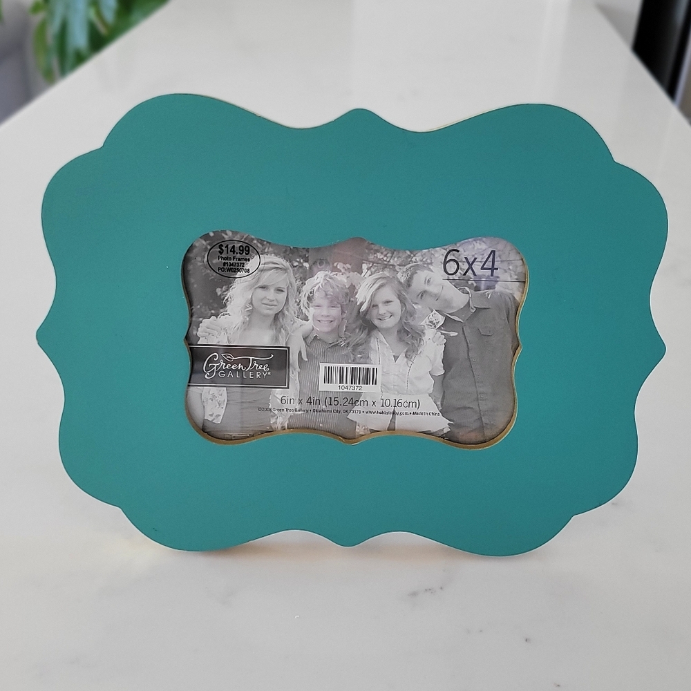 Teal Blue Scroll Edge Photo Frame